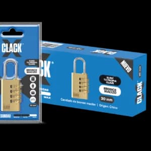 CANDADO CLACK SEGURIDAD MEDIA CON COMINACION 30 mm.